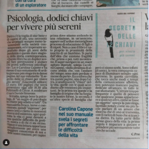 il segreto delle 12 chiavi quotidiano giacovelli Carolina Capone Claudia Presicce articolo recensione